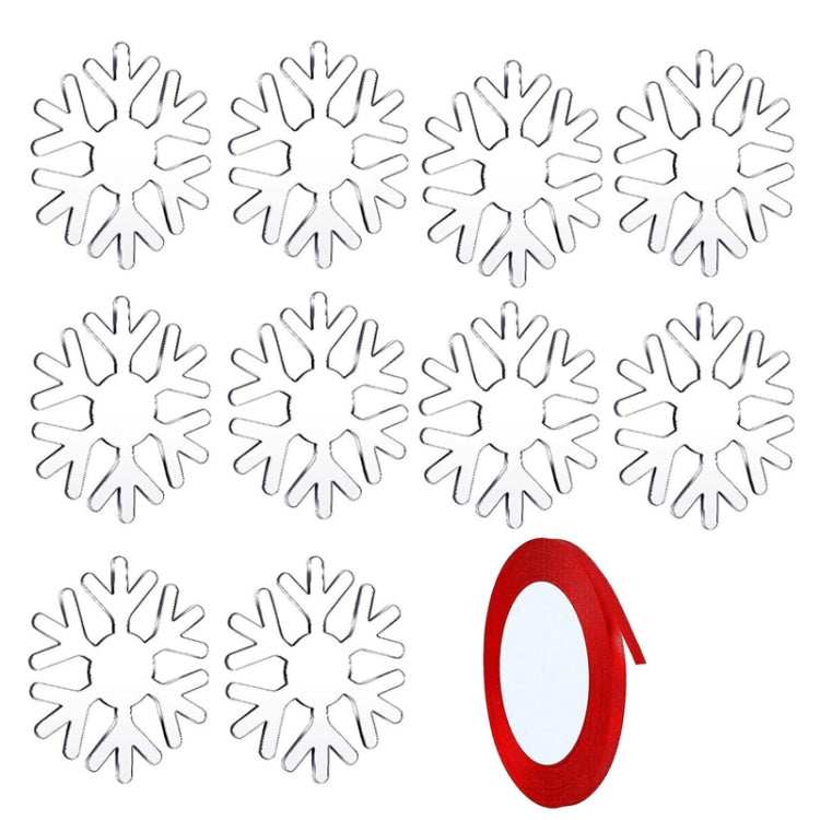 10pcs Clear Acrylic Christmas Decoration Hangers DIY Blank Xmas Tree Ornament With Rope, Style: Snowflake