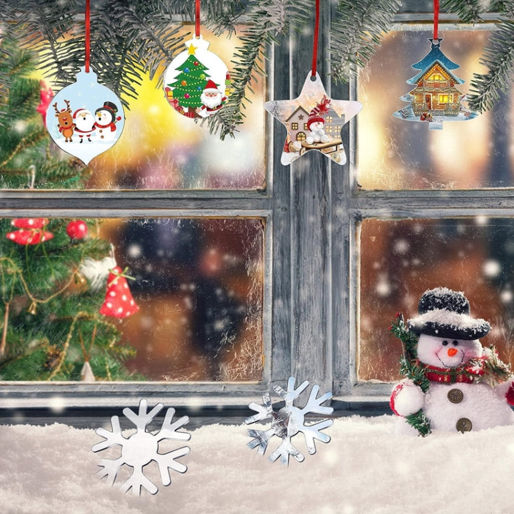 10pcs Clear Acrylic Christmas Decoration Hangers DIY Blank Xmas Tree Ornament With Rope, Style: Christmas Tree
