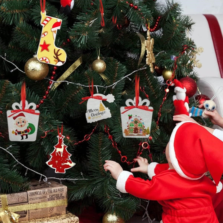 10pcs Clear Acrylic Christmas Decoration Hangers DIY Blank Xmas Tree Ornament With Rope, Style: Gift Box