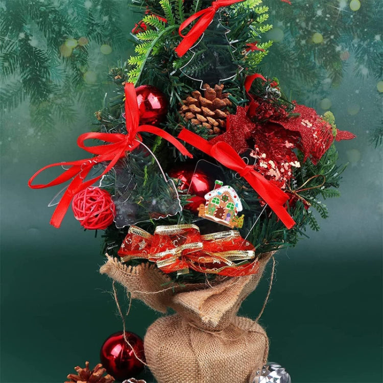 10pcs Clear Acrylic Christmas Decoration Hangers DIY Blank Xmas Tree Ornament With Rope, Style: Hat