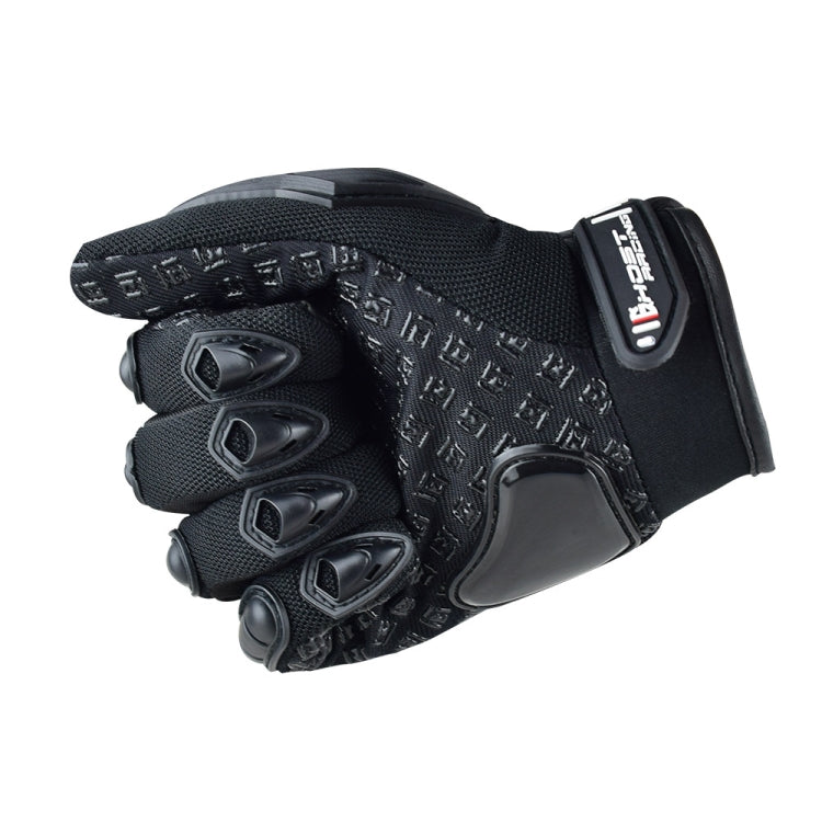 GHOST RACING Motorcycle Riding Anti-fall Breathable Rubber Shell Touch Screen Gloves, Size: M - Black