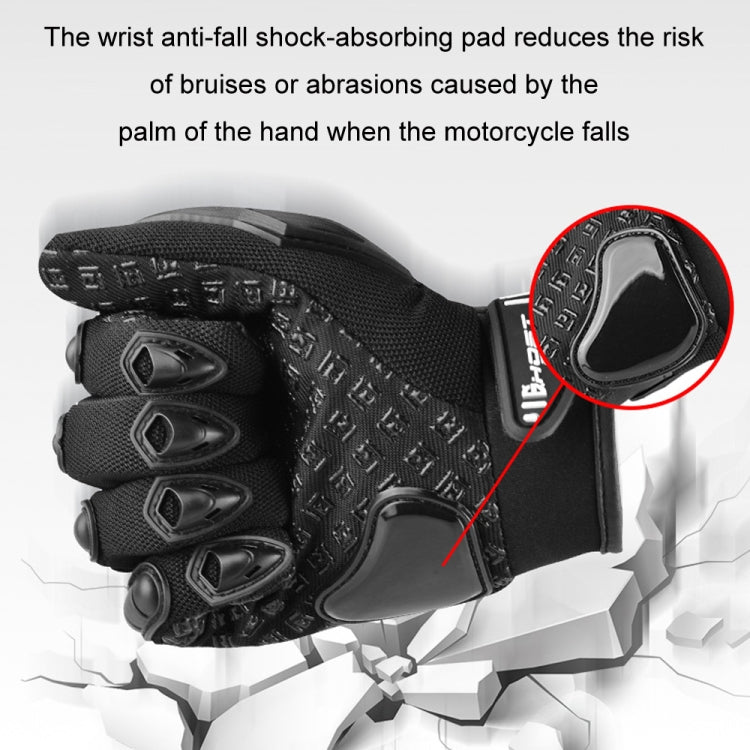 GHOST RACING Motorcycle Riding Anti-fall Breathable Rubber Shell Touch Screen Gloves, Size: XL - Black