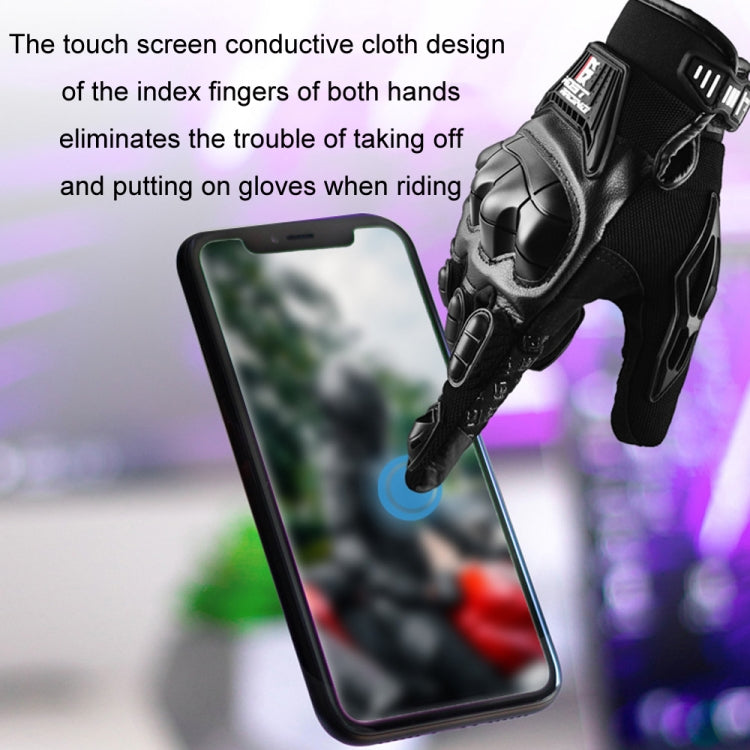 GHOST RACING Motorcycle Riding Anti-fall Breathable Rubber Shell Touch Screen Gloves, Size: XL - Black