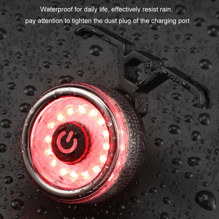 Round Bicycle Intelligent Induction Brake Taillight Night Riding Warning Light, Color: Dual Bracket Model