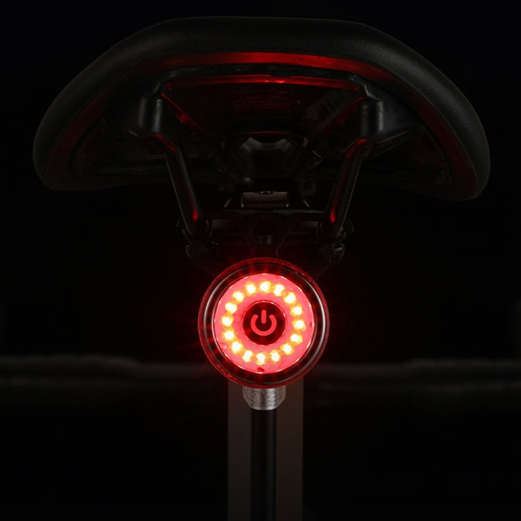Round Bicycle Intelligent Induction Brake Taillight Night Riding Warning Light, Color: Dual Bracket Model