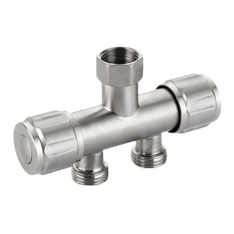 Washing Machine Faucet Splitter 1 Input 2 Output Dual Outlet Adapter 304 Stainless Steel Faucet, Style: Plum Wheel
