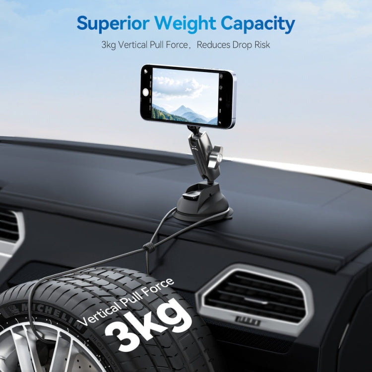 TELESIN Magnetic Suction Car Phone Mount 360 Degree Rotation Phone Holder