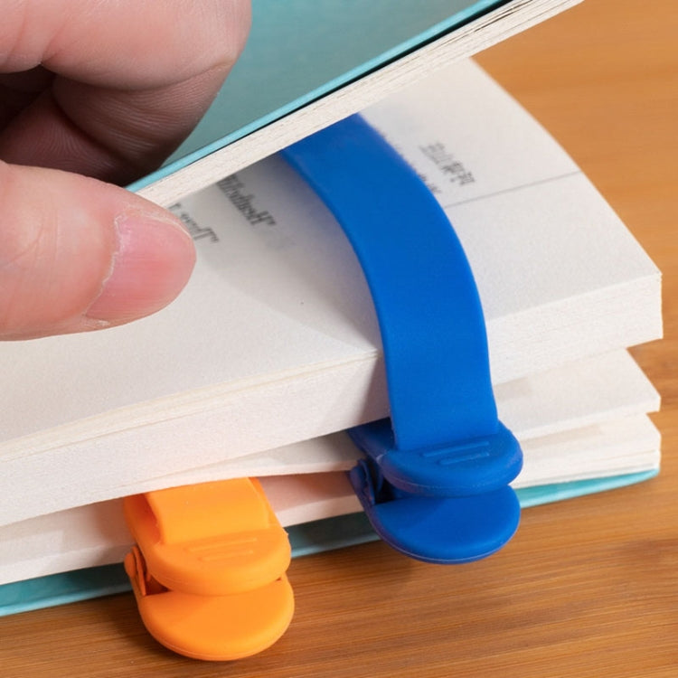 3pcs Green + Pink + Orange Silicone Page Bookmark Clip Automatic Page Recording Reading Tool