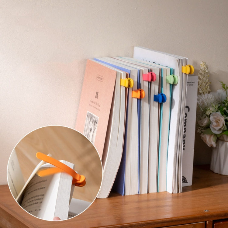 6pcs /Set Silicone Page Bookmark Clip Automatic Page Recording Reading Tool