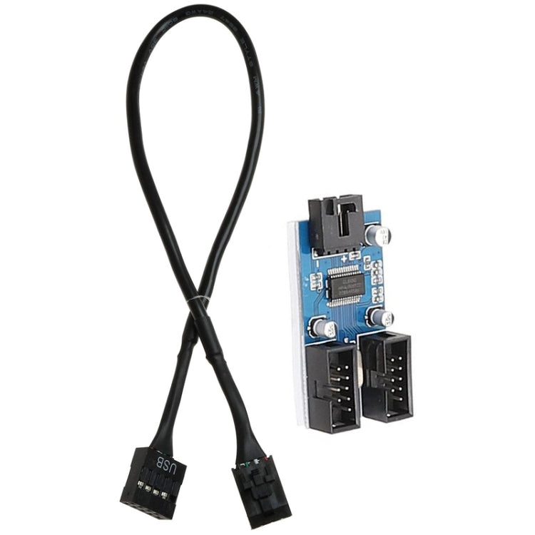 30cm Motherboard 9Pin USB2.0 1 In 2 Extension Cable With Chip Support Multiple Interface For Shared Use