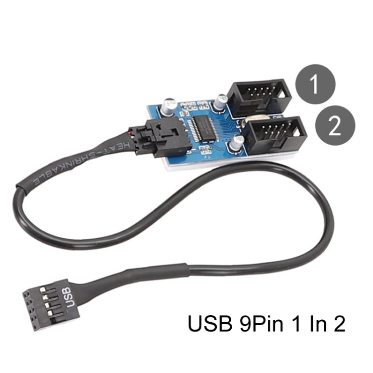30cm Motherboard 9Pin USB2.0 1 In 2 Extension Cable With Chip Support Multiple Interface For Shared Use