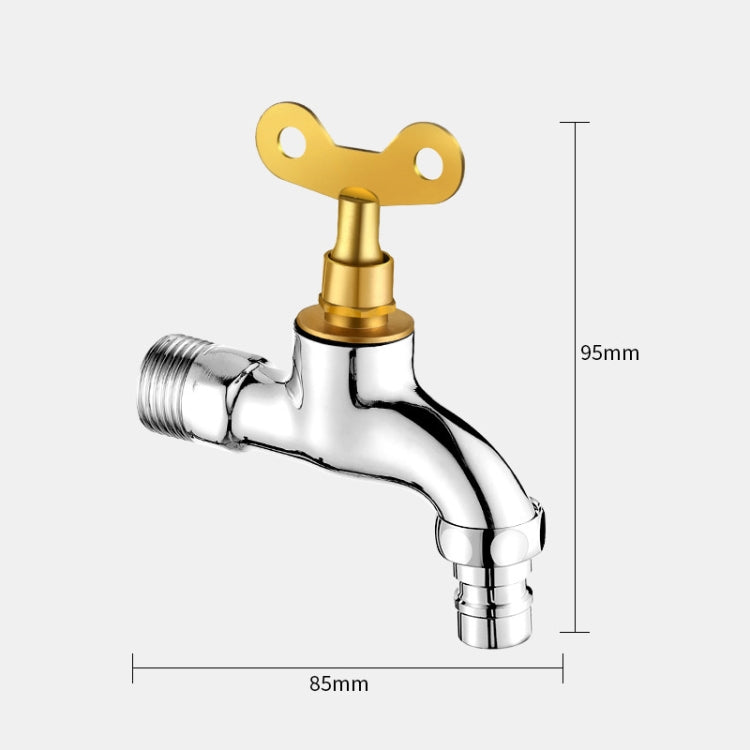 Household Faucet With Lock Outdoor Anti-theft 4 Minute Faucet, 规格: Locked Alloy Washer Spout