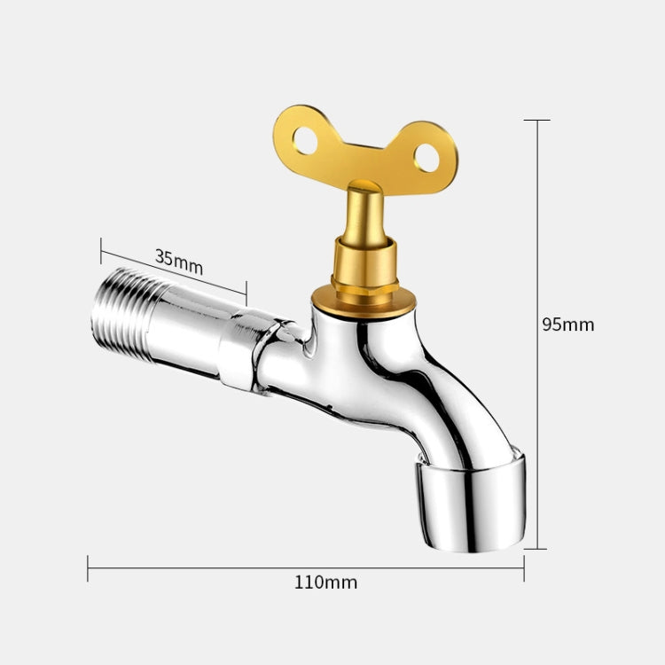 Household Faucet With Lock Outdoor Anti-theft 4 Minute Faucet, 规格: Locked Alloy Long Sparkler