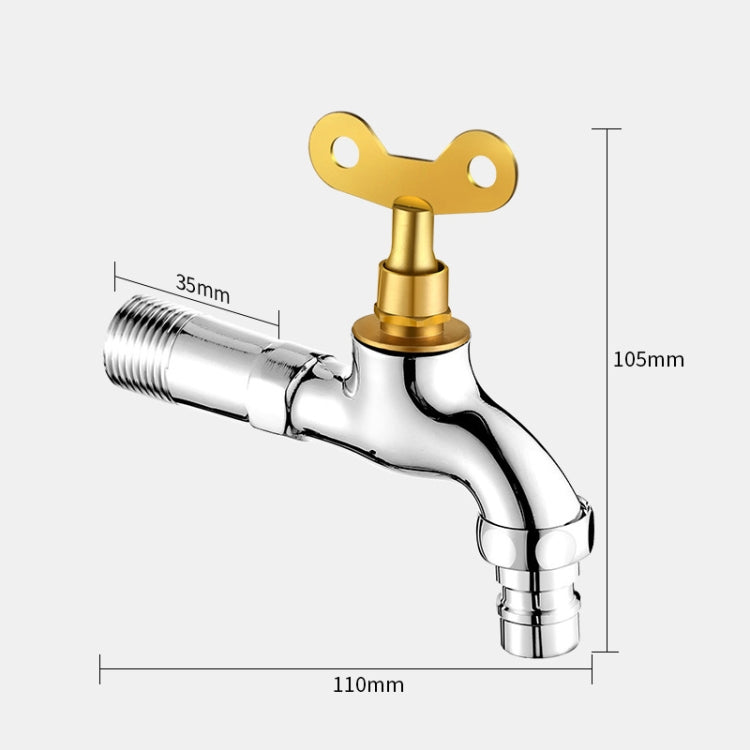Household Faucet With Lock Outdoor Anti-theft 4 Minute Faucet, 规格: Locked Alloy Long Washer Spout