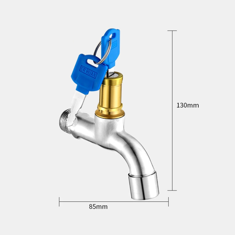Household Faucet With Lock Outdoor Anti-theft 4 Minute Faucet, 规格: Key 304 Stainless Steel Sparkler