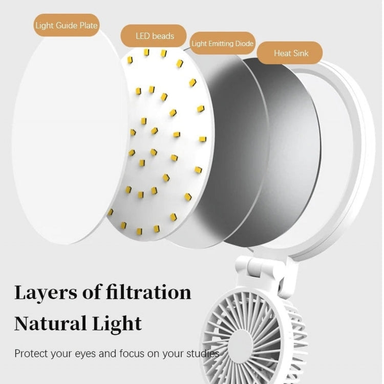 Charging Model 3200mAH With Fan  Round Desk Lamp Study Reading Folding Smart Bedside Eye Protection Lamp