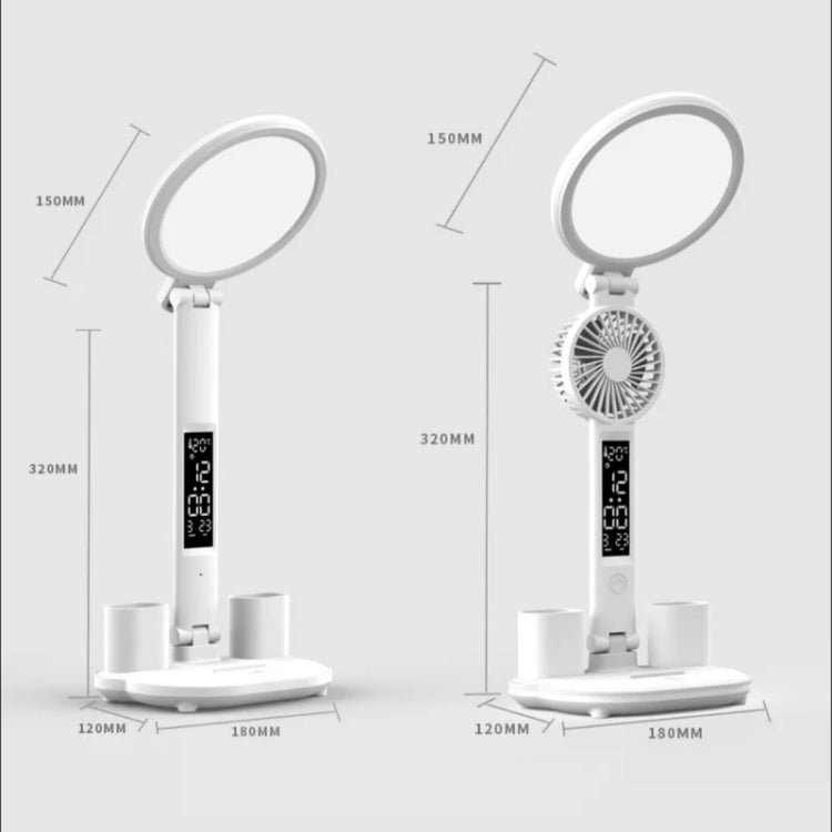 Charging Model 3200mAH With Clock Round Desk Lamp Study Reading Folding Smart Bedside Eye Protection Lamp