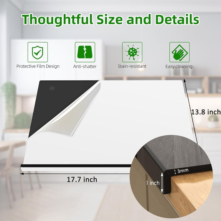 Kitchen Counter Acrylic Cutting Board With Counter Lip 45 x 35cm