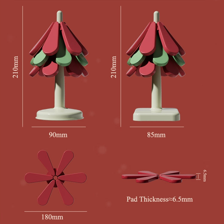 Christmas Tree Heat Resistant Table Mat Household Foldable Thermal Insulated Placemat Pot Mat, Style: Round Base