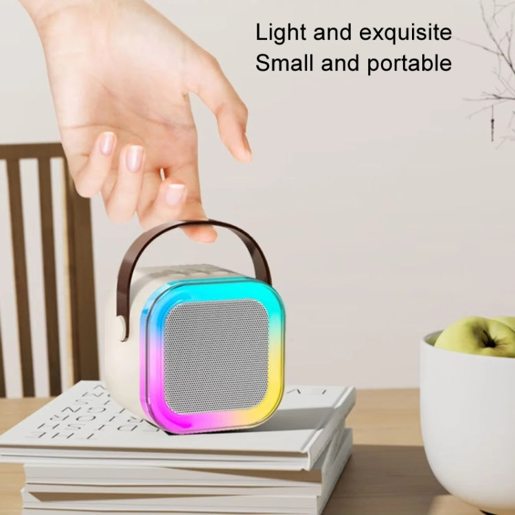 Outdoor Home Portable Wireless Karaoke Sound Cell Phone Integrated Microphone Smart Speaker, Style: With Dual Mic Blue