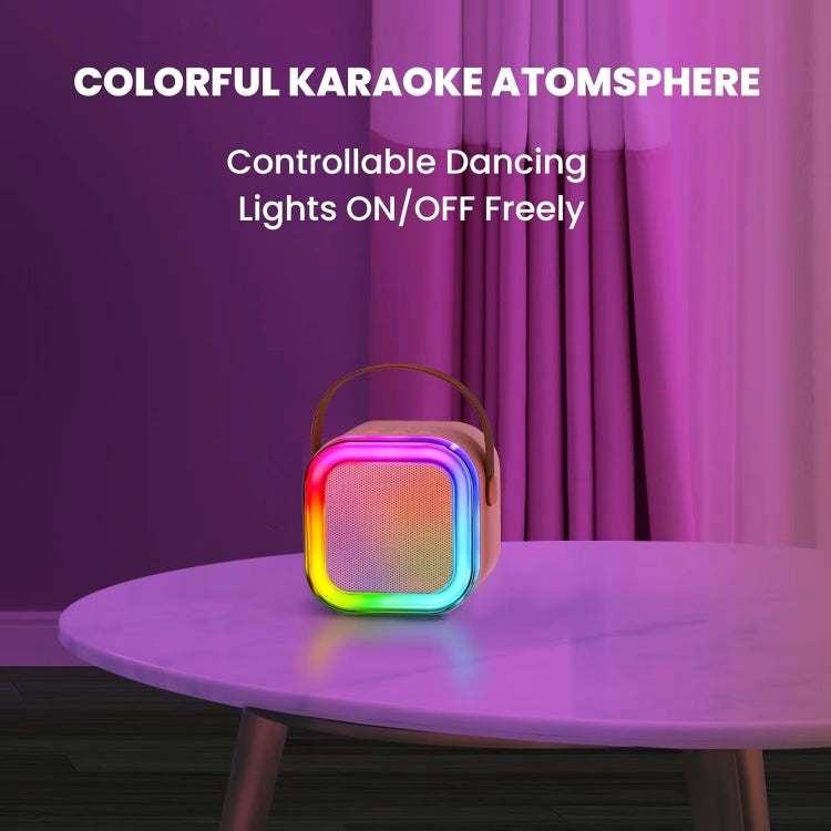 Outdoor Home Portable Wireless Karaoke Sound Cell Phone Integrated Microphone Smart Speaker, Style: With Dual Mic Blue