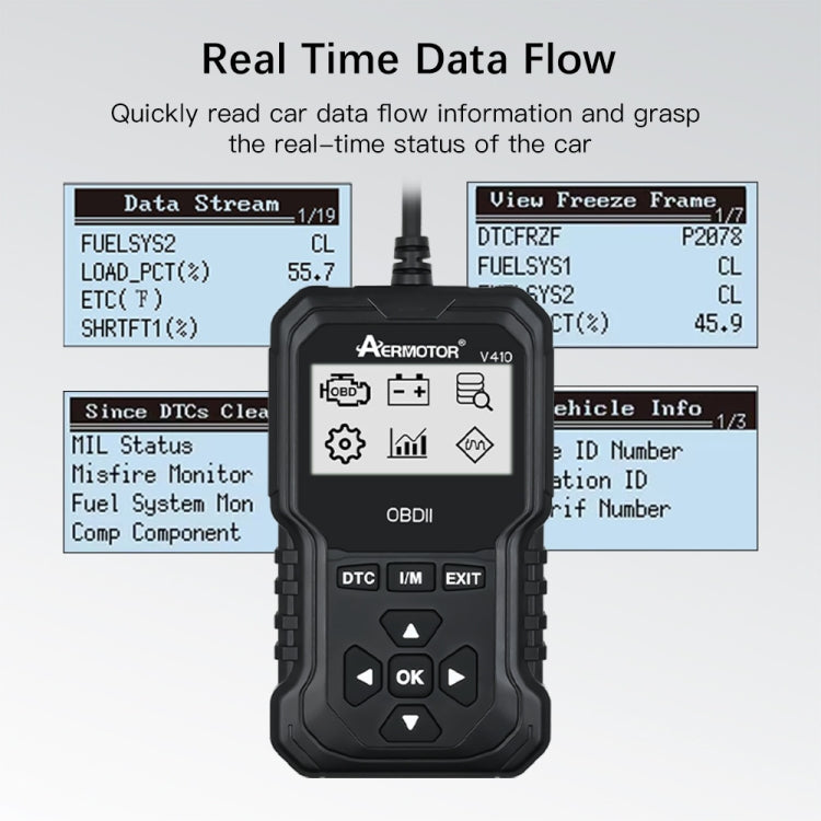 AERMOTOR Car Fault Diagnostic Instrument ELM327 Engine Fault Detection Tool - V410