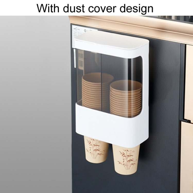 Household Disposable Cup Organizer Water Dispenser Dustproof Wall Mounted Shelf, Style: Single Cylinder Gray