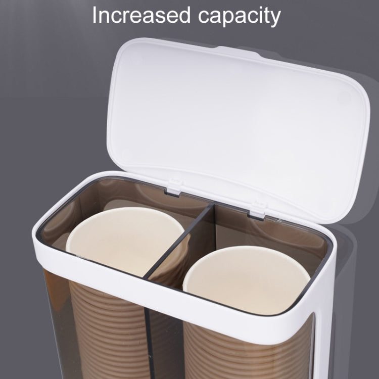 Household Disposable Cup Organizer Water Dispenser Dustproof Wall Mounted Shelf, Style: Single Cylinder Gray