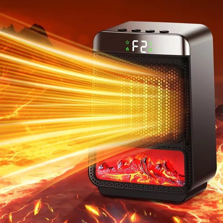 E03 Desktop PTC Heater Dynamic Flame Light Warmer UK Plug