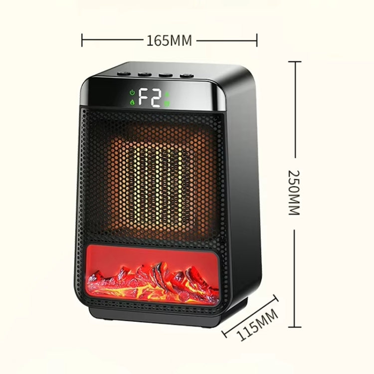 E03 Desktop PTC Heater Dynamic Flame Light Warmer EU Plug