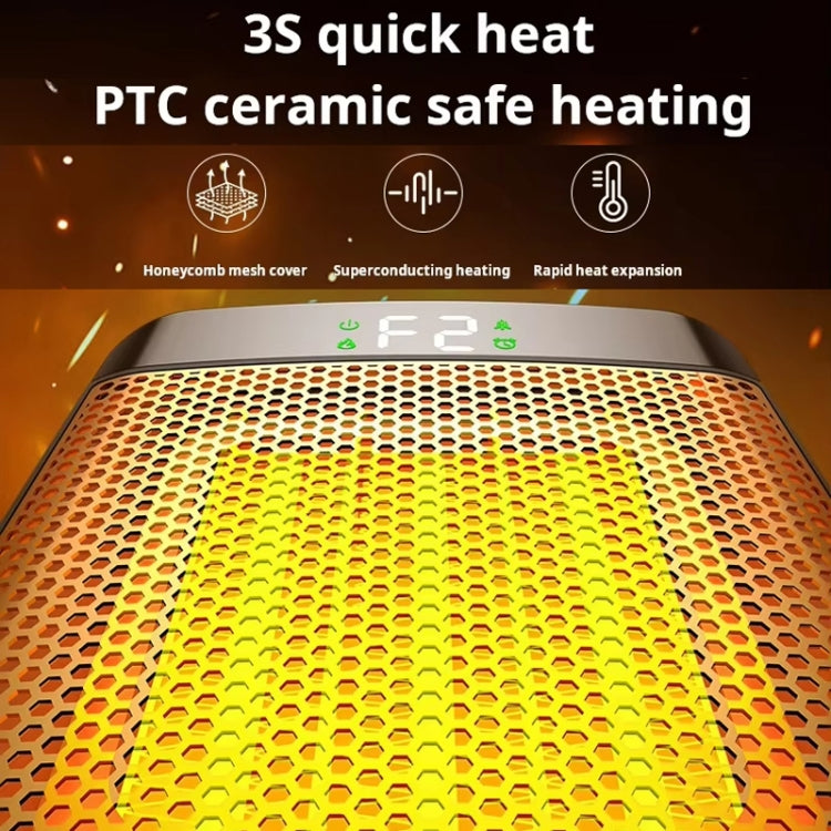 E03 Desktop PTC Heater Dynamic Flame Light Warmer UK Plug