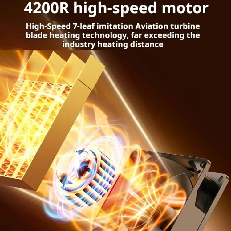 E03 Desktop PTC Heater Dynamic Flame Light Warmer EU Plug