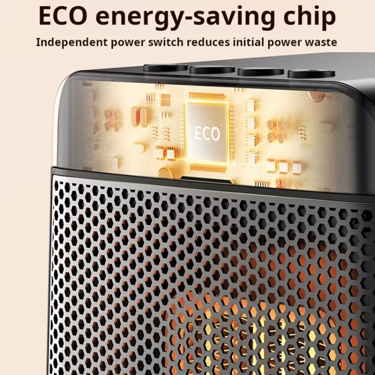 E03 Desktop PTC Heater Dynamic Flame Light Warmer UK Plug