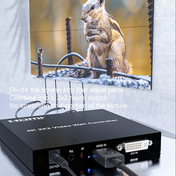 4K 2x2 HDMI Video HD Splice Support HDMI / DVI Input 4CH HDMI Output US Plug