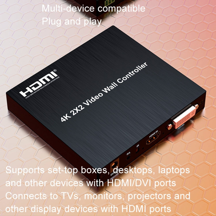4K 2x2 HDMI Video HD Splice Support HDMI / DVI Input 4CH HDMI Output UK Plug