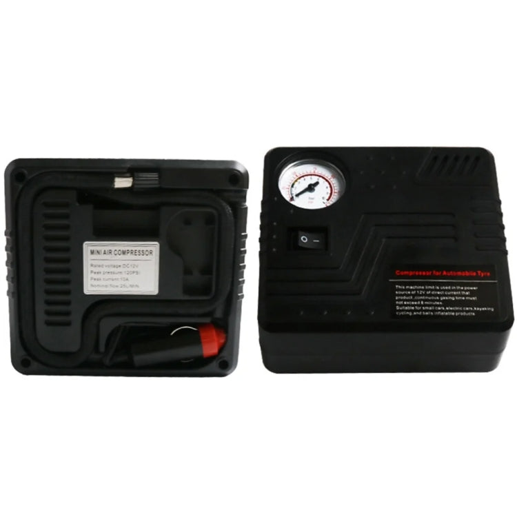 Car Tire Air Pump 12V Metal Electric Tire Pressure Gauge - Square