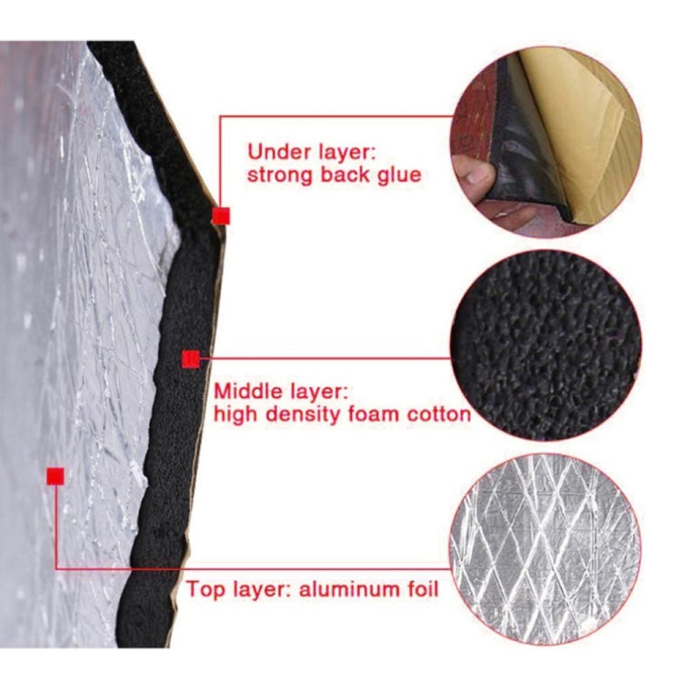250x180x5mm Car Thick Aluminum Foil Hood Heat And Sound Insulation Pad