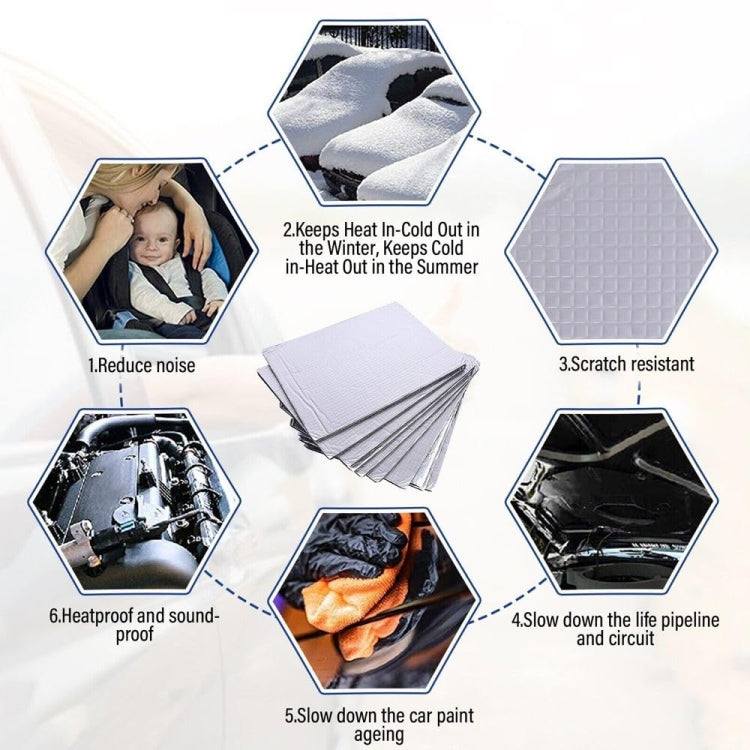 400x250x5mm Car Thick Aluminum Foil Hood Heat And Sound Insulation Pad