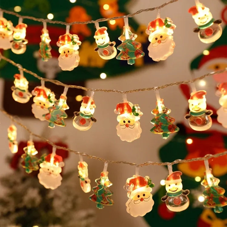 LED Christmas Lights String Christmas Tree Decoration Lamps Holiday Scene Decor, Length: 6m 40 Lights Flashing Battery