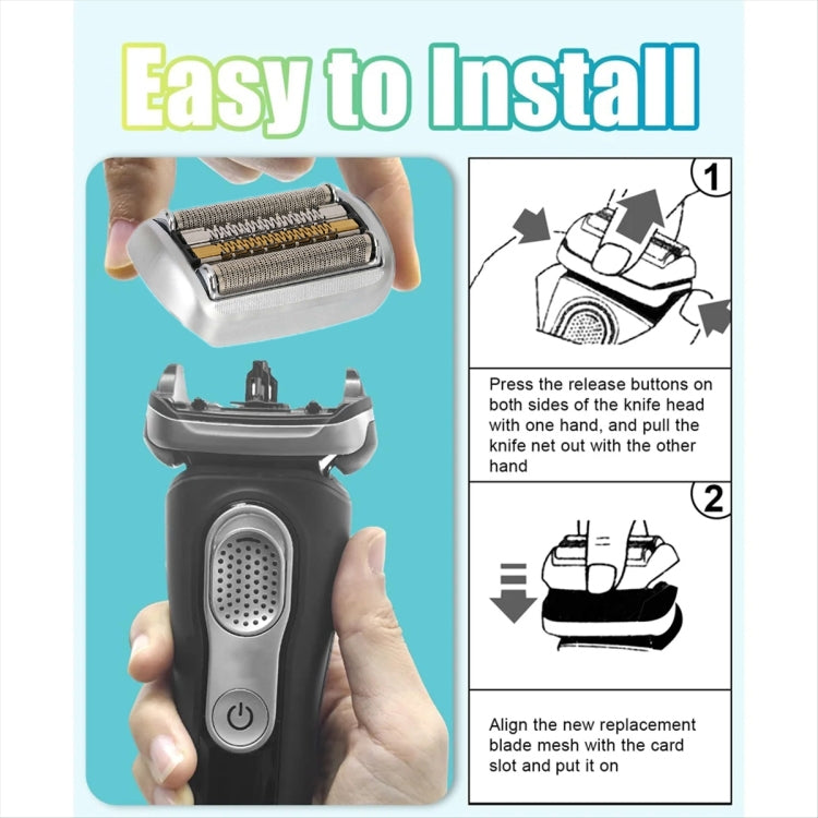For Braun Series 9 Pro Electric Shaver 94M Blade Gold Mesh Cover, Style: Without Words - Plastic Seal