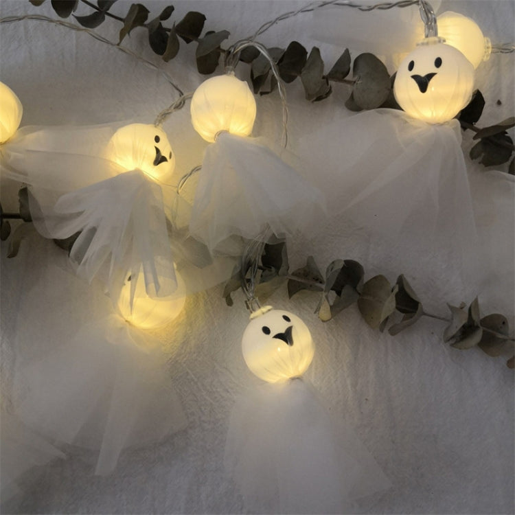 Halloween Fabric Ghost String Lights LED Scary Ghost Festival Indoor Decoration Ambient Lamp, Color: 3m 20 Lights Warm White