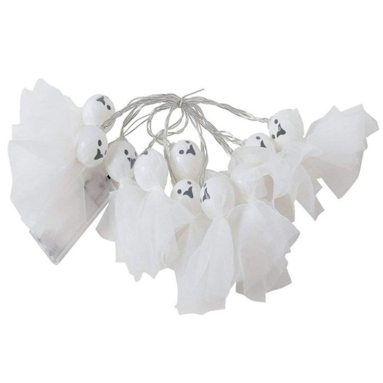 Halloween Fabric Ghost String Lights LED Scary Ghost Festival Indoor Decoration Ambient Lamp, Color: 1.5m 10 Lights White
