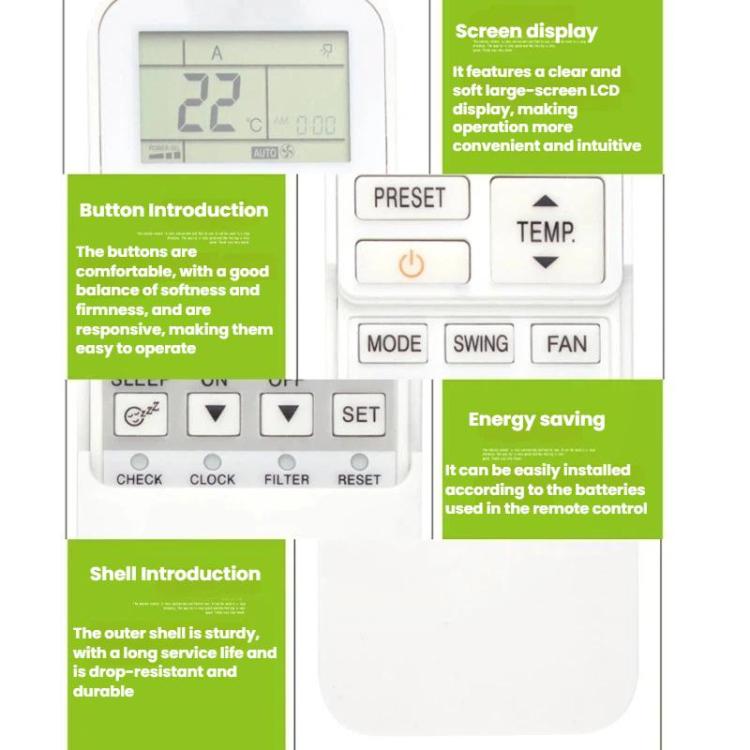 For Toshiba DZ-01 English Central Air Conditioning Heating & Cooling Remote Control