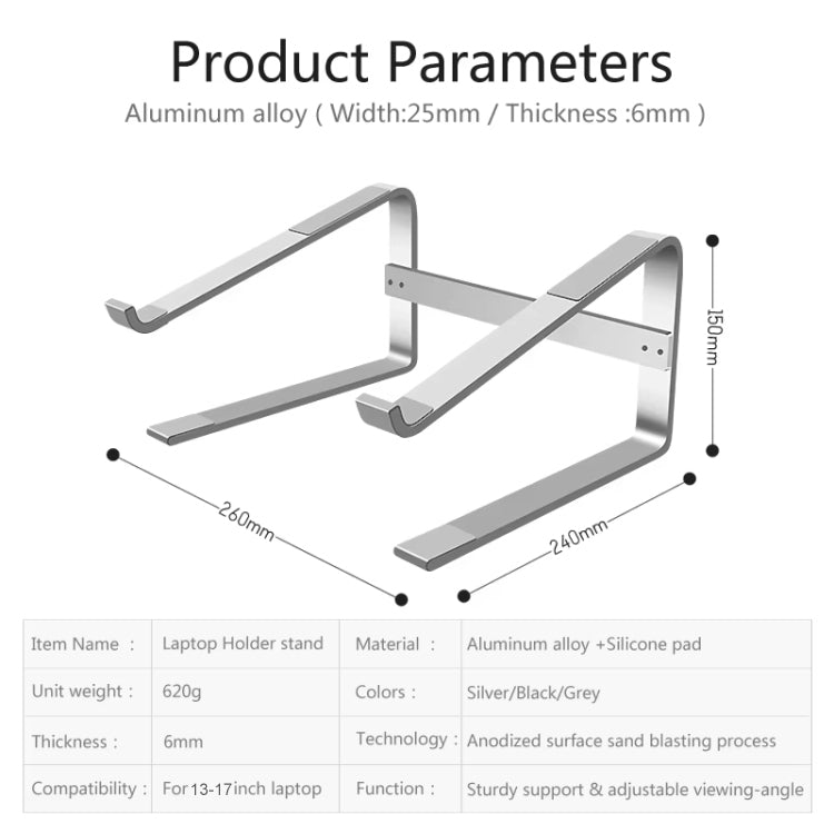 Desktop Aluminum Alloy Heightened Heat Dissipation Laptops Stand