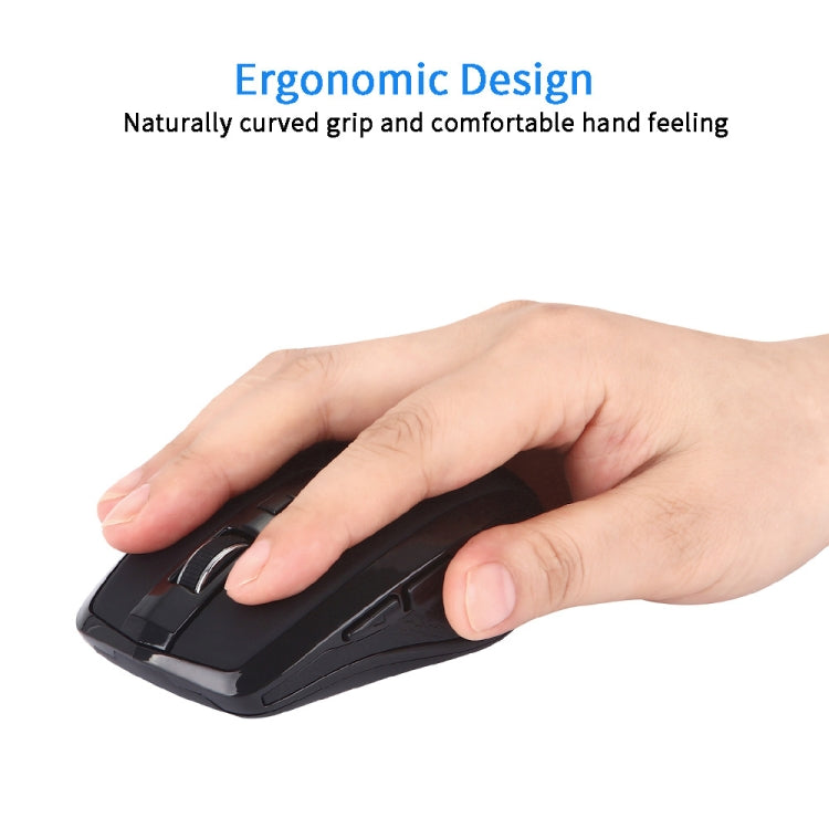 6-Keys Type-C/USB-C Laptop Office Game Silent Wireless Mouse - Black