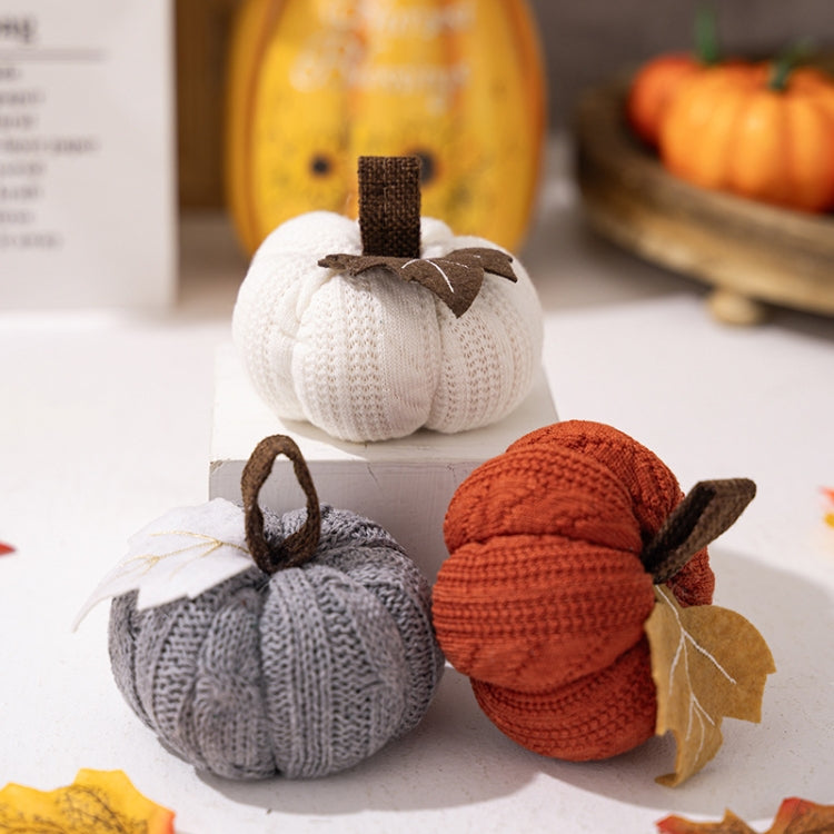 Thanksgiving Decoration Pumpkin Pendant Harvest Festival Knitted Pumpkin Ornament Arrangement