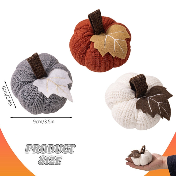 Thanksgiving Decoration Pumpkin Pendant Harvest Festival Knitted Pumpkin Ornament Arrangement