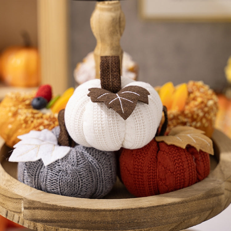 Thanksgiving Decoration Pumpkin Pendant Harvest Festival Knitted Pumpkin Ornament Arrangement