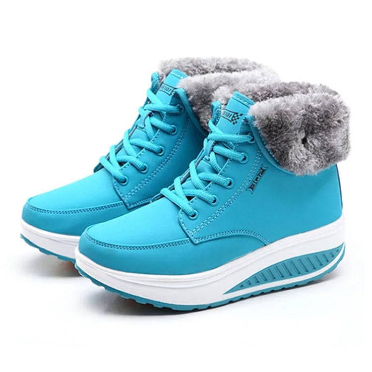 Autumn Winter Warm Ankle Boots Women Plush Cotton Shoes Shake Sneakers, Size: 37