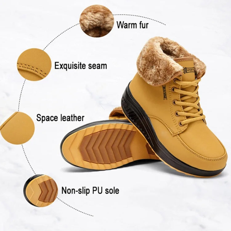 Autumn Winter Warm Ankle Boots Women Plush Cotton Shoes Shake Sneakers, Size: 40